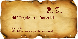 Mátyási Donald névjegykártya